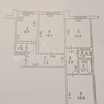 Продается 3-х комнатная квартира, 63 м²