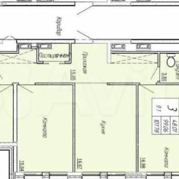 Продается 3-х комнатная квартира, 98 м²