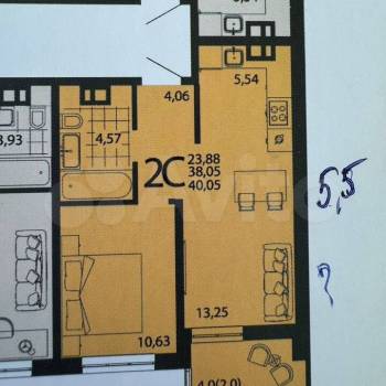 Продается 2-х комнатная квартира, 42 м²