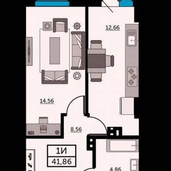 Продается 1-комнатная квартира, 42 м²