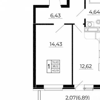Продается 2-х комнатная квартира, 40,2 м²
