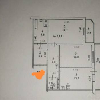 Продается 2-х комнатная квартира, 69,5 м²