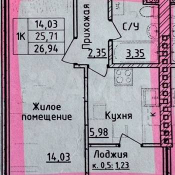 Продается 1-комнатная квартира, 28 м²