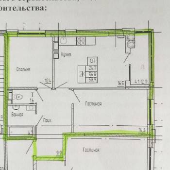 Продается 2-х комнатная квартира, 56,8 м²