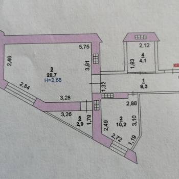 Продается 1-комнатная квартира, 43 м²