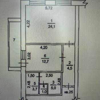 Продается 1-комнатная квартира, 51 м²