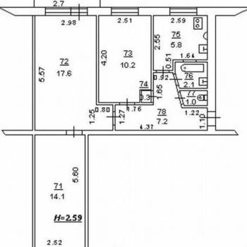 Продается 3-х комнатная квартира, 58,3 м²