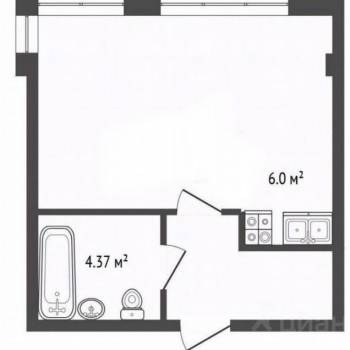 Продается 1-комнатная квартира, 29 м²