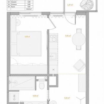 Продается 1-комнатная квартира, 30,8 м²