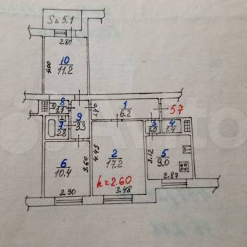 Продается 3-х комнатная квартира, 64 м²