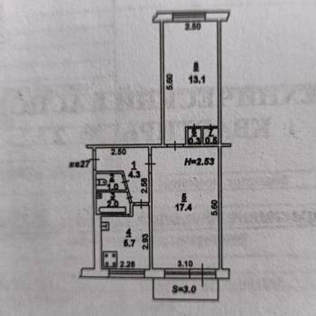 Продается 2-х комнатная квартира, 44,3 м²
