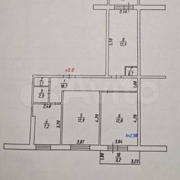 Продается 3-х комнатная квартира, 60,6 м²