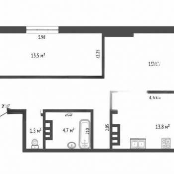 Продается 2-х комнатная квартира, 61 м²