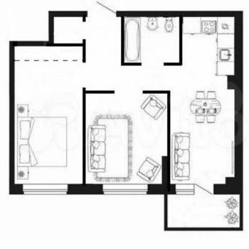 Продается 1-комнатная квартира, 56 м²