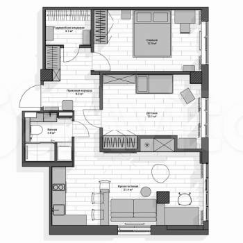 Продается 3-х комнатная квартира, 62,5 м²