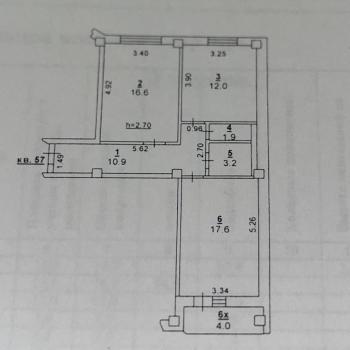 Продается 2-х комнатная квартира, 62,2 м²