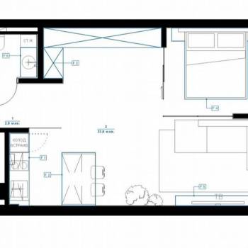 Продается 1-комнатная квартира, 49,5 м²