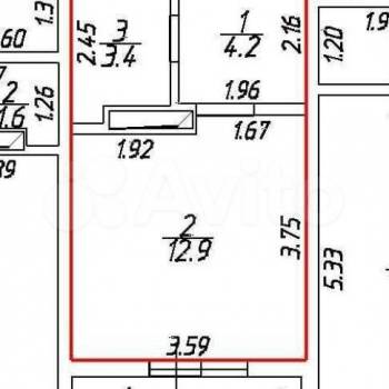 Продается 1-комнатная квартира, 23,5 м²