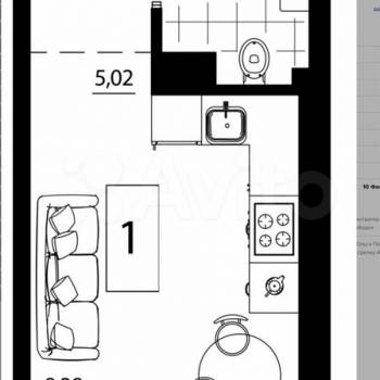 Продается 1-комнатная квартира, 24 м²