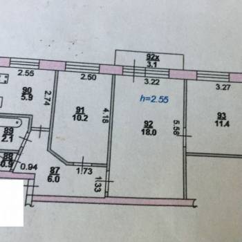 Продается 3-х комнатная квартира, 54,5 м²