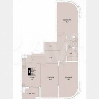 Продается 3-х комнатная квартира, 94 м²