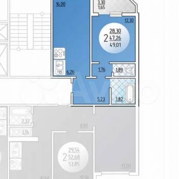 Продается 2-х комнатная квартира, 49 м²