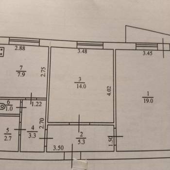 Продается 2-х комнатная квартира, 53,2 м²