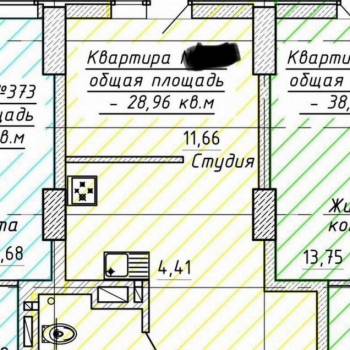 Продается 1-комнатная квартира, 29 м²