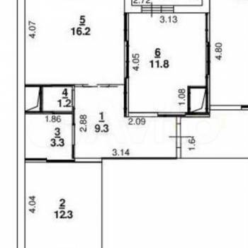 Продается 2-х комнатная квартира, 54,1 м²
