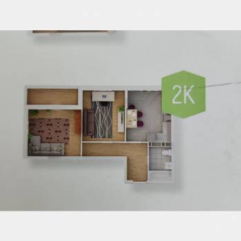 Продается 2-х комнатная квартира, 60,8 м²