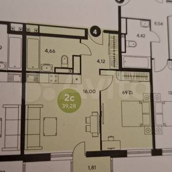 Продается 2-х комнатная квартира, 40 м²