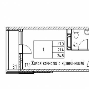 Продается 1-комнатная квартира, 24,5 м²
