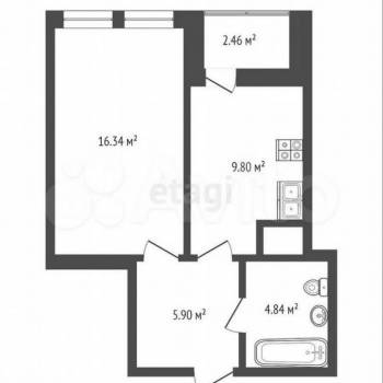 Продается 1-комнатная квартира, 39,1 м²