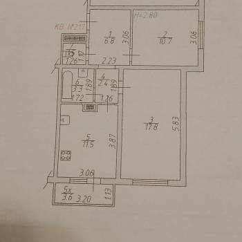 Продается 2-х комнатная квартира, 55 м²