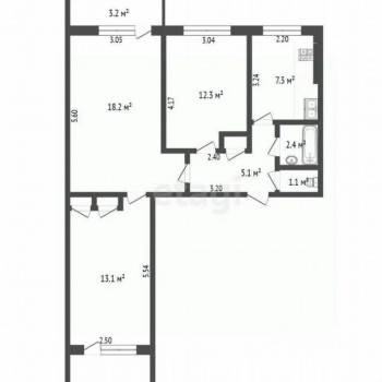 Продается 1-комнатная квартира, 60 м²