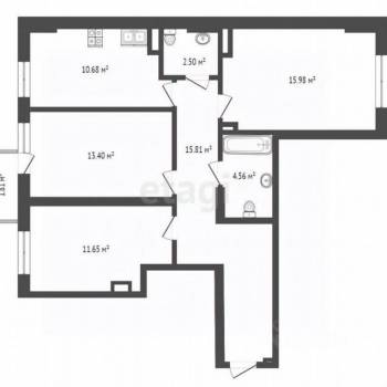 Продается 3-х комнатная квартира, 73,4 м²