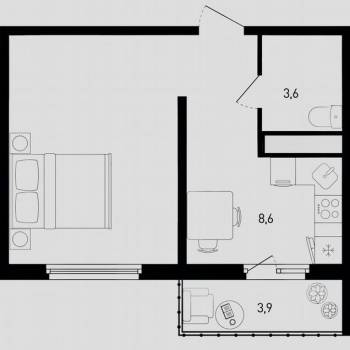 Продается 1-комнатная квартира, 31,6 м²
