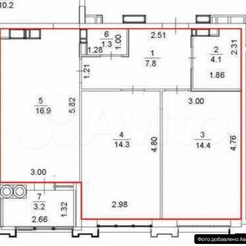 Продается 2-х комнатная квартира, 63 м²
