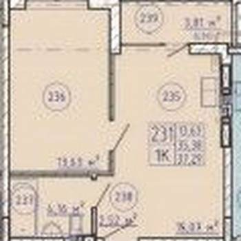 Продается 1-комнатная квартира, 42,3 м²