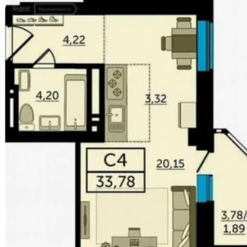 Продается 1-комнатная квартира, 35 м²