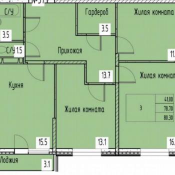 Продается 3-х комнатная квартира, 78,2 м²