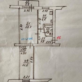 Продается 2-х комнатная квартира, 42,6 м²