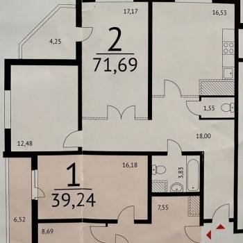 Сдается Многокомнатная квартира, 72 м²