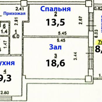 Продается 2-х комнатная квартира, 59,3 м²