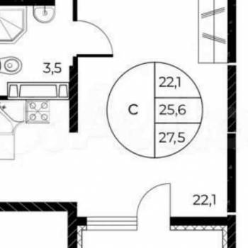 Продается 1-комнатная квартира, 29,3 м²