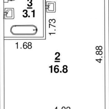 Продается 1-комнатная квартира, 28,8 м²