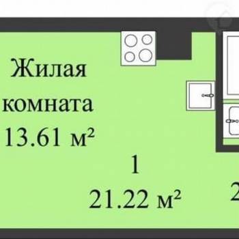 Продается 1-комнатная квартира, 21 м²