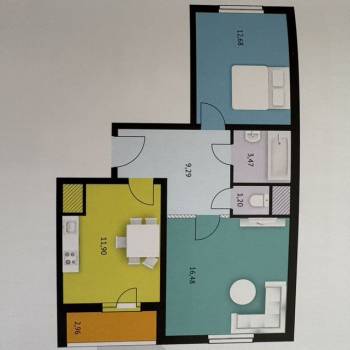 Продается 2-х комнатная квартира, 56 м²