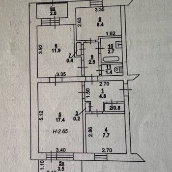 Продается 3-х комнатная квартира, 58,2 м²