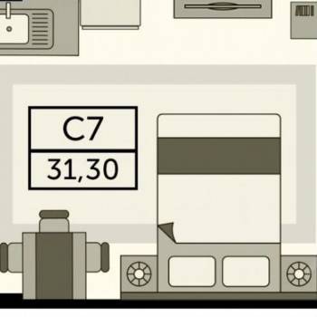 Продается 1-комнатная квартира, 31,3 м²